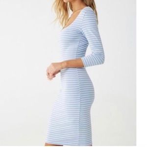 Forever21 Blue Striped Bodycon Dress